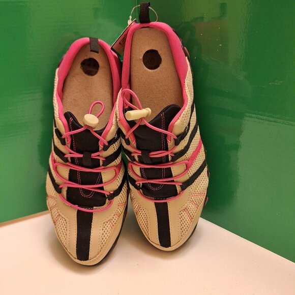 Sand N Sun Water Shoes - Tan Mesh w/ Black & Pink - Women's Size 8 NWT - Picture 1 of 15